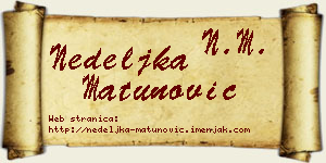 Nedeljka Matunović vizit kartica